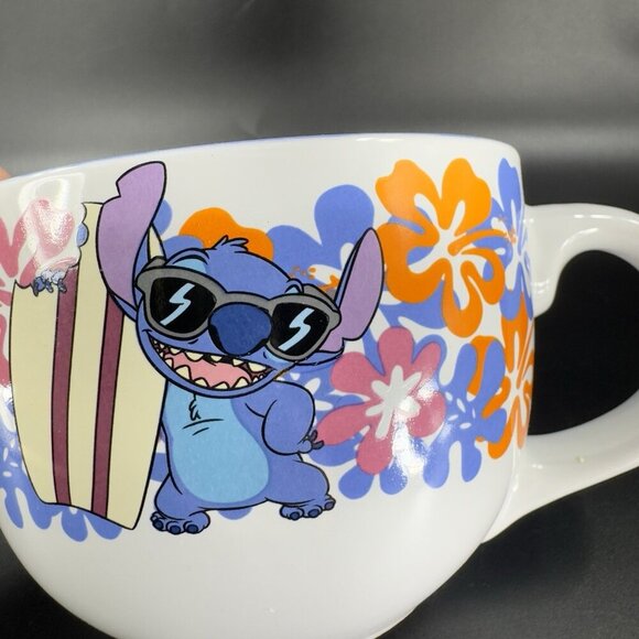Lilo and Stitch Floral Style Ceramic Soup Mug Ceramic Coffee Mug Cup Large 24oz - Picture 13 of 13